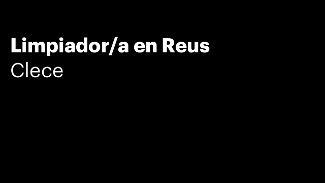 Limpiador/a en Reus