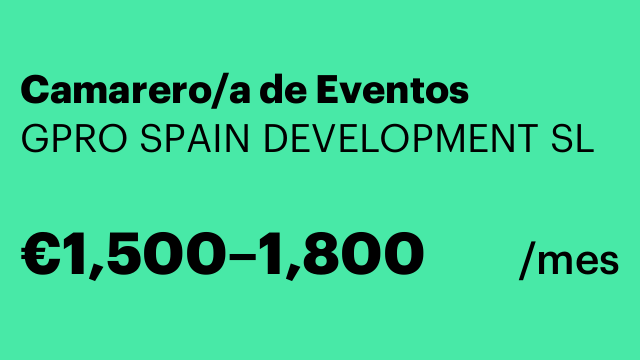 Camarero/a de Eventos