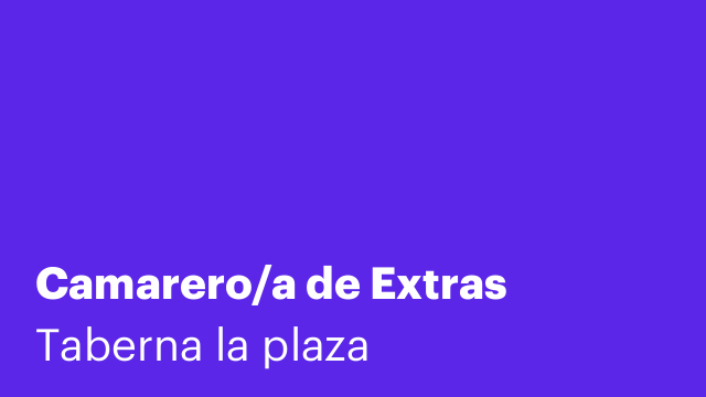 Camarero/a de Extras