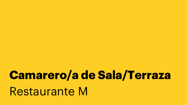 Camarero/a de Sala/Terraza