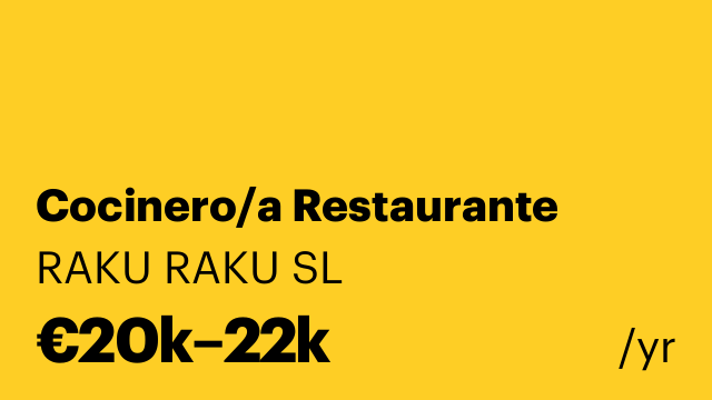 Cocinero/a Restaurante