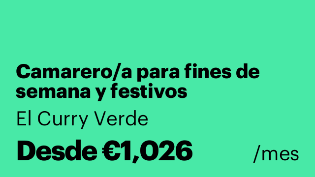 Camarero/a para fines de semana y festivos