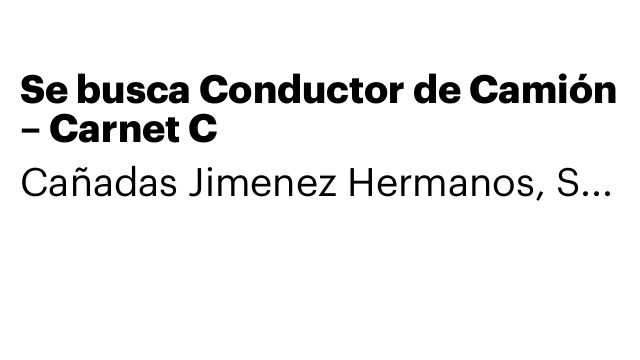 Se busca Conductor de Camión – Carnet C