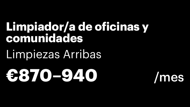 Limpiador/a de oficinas y comunidades