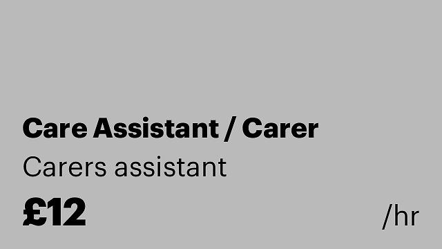 Care Assistant / Carer