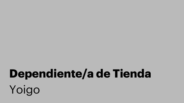 Dependiente/a de Tienda