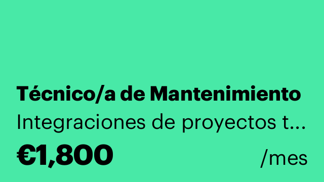 Técnico/a de Mantenimiento