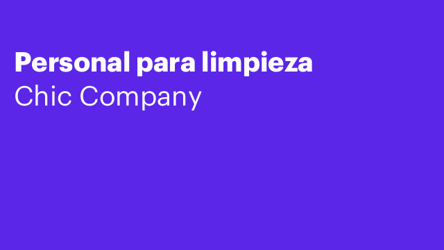 Personal para limpieza
