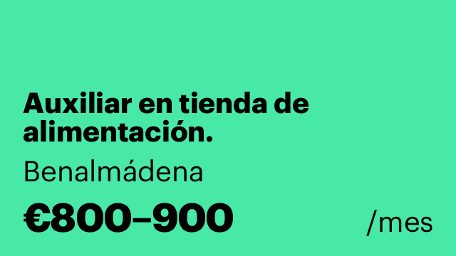 Auxiliar en tienda de alimentación.