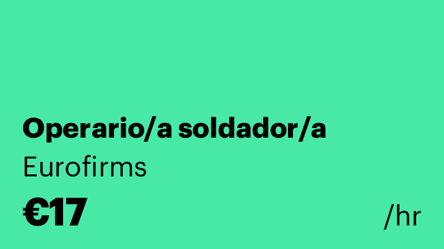 Operario/a soldador/a