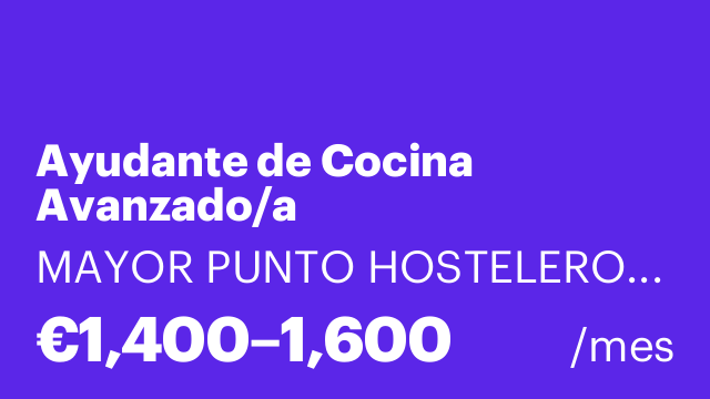 Ayudante de Cocina Avanzado/a