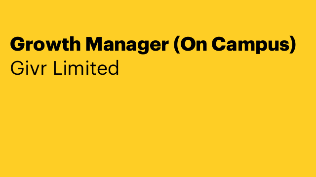 Growth Manager (On Campus)