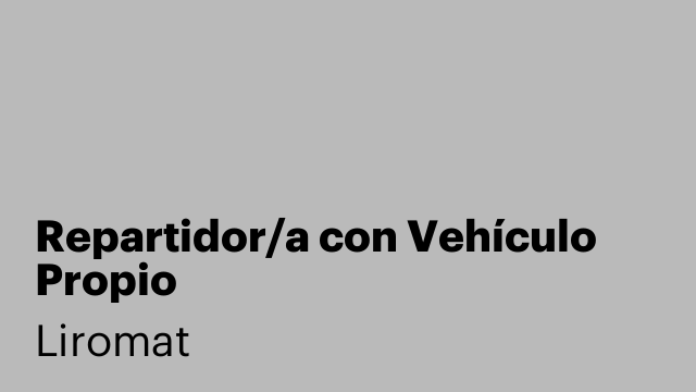 Repartidor/a con Vehículo Propio