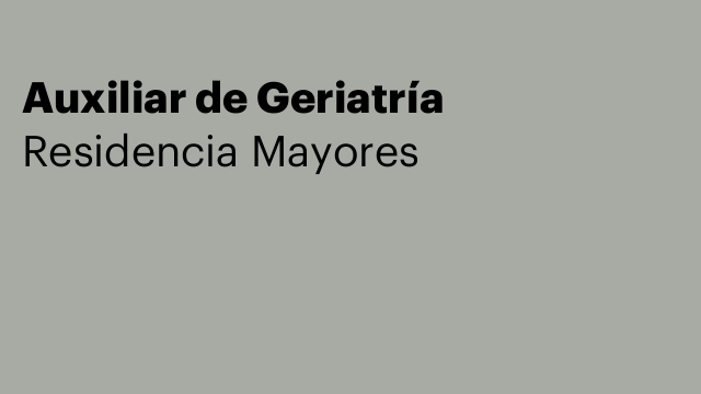Auxiliar de Geriatría