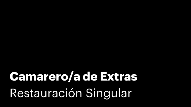 Camarero/a de Extras