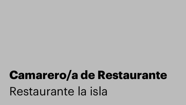 Camarero/a de Restaurante