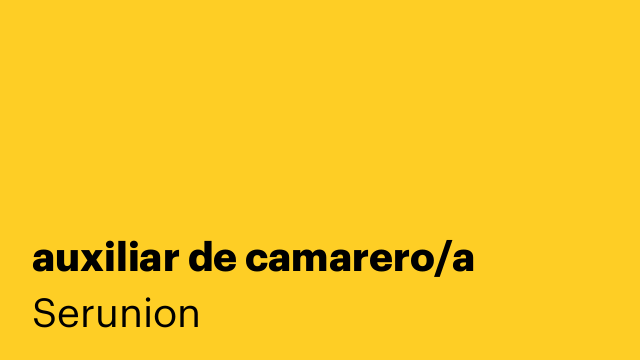 auxiliar de camarero/a