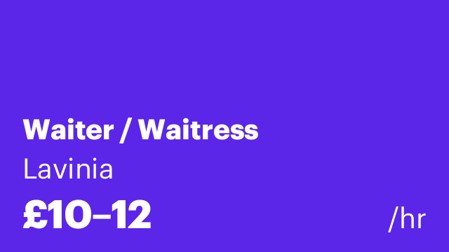 Waiter / Waitress