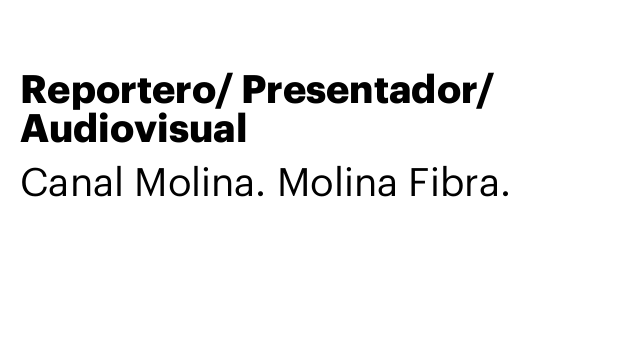 Reportero/ Presentador/ Audiovisual