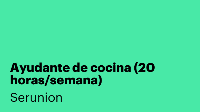 Ayudante de cocina (20 horas/semana)