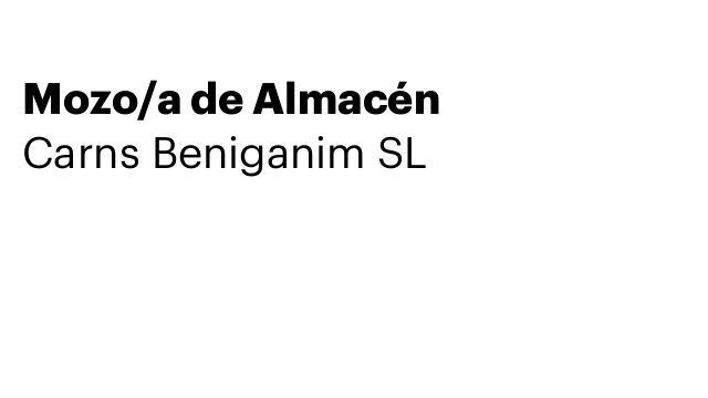 Mozo/a de Almacén