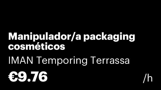 Manipulador/a packaging cosméticos