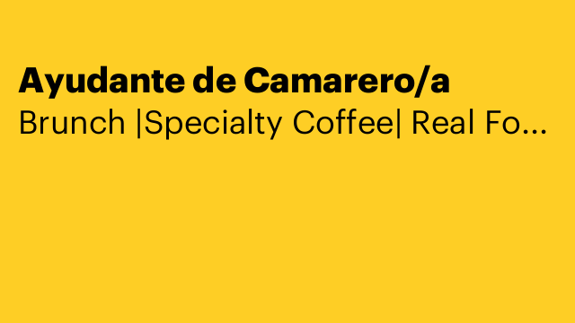 Ayudante de Camarero/a