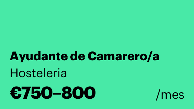 Ayudante de Camarero/a