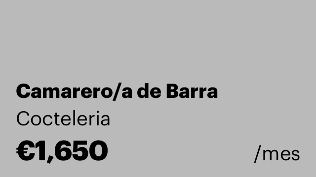Camarero/a de Barra