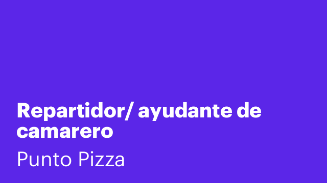 Repartidor/ ayudante de camarero