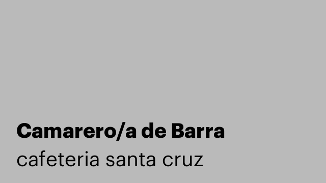 Camarero/a de Barra