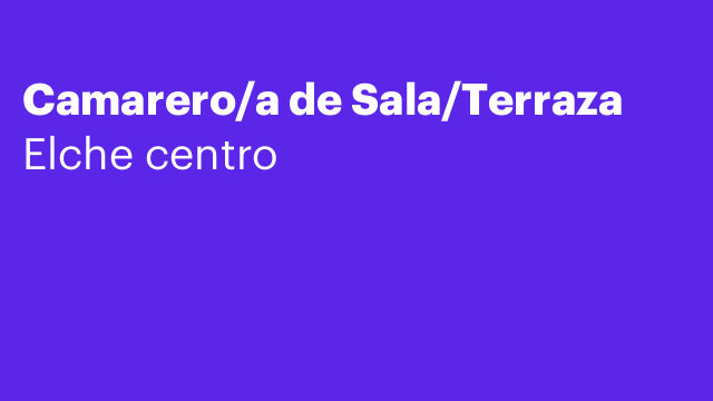 Camarero/a de Sala/Terraza