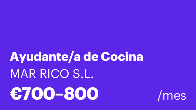 Ayudante/a de Cocina