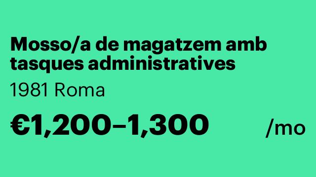 Mosso/a de magatzem amb tasques administratives