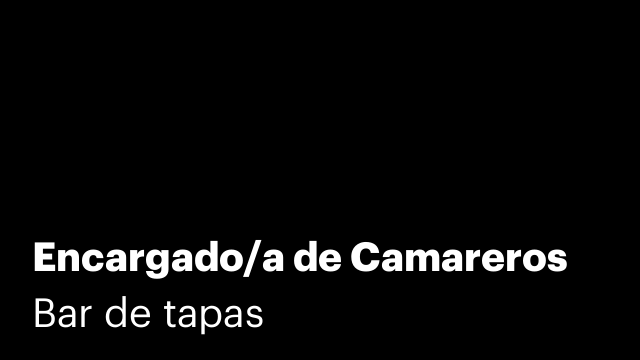 Encargado/a de Camareros