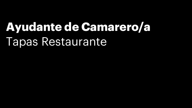 Ayudante de Camarero/a