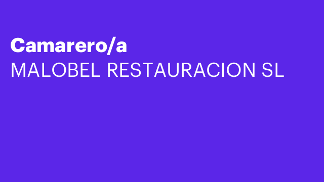 Camarero/a