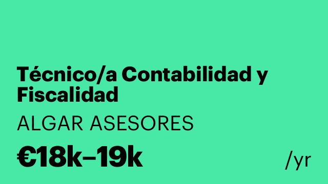 Técnico/a Contabilidad y Fiscalidad