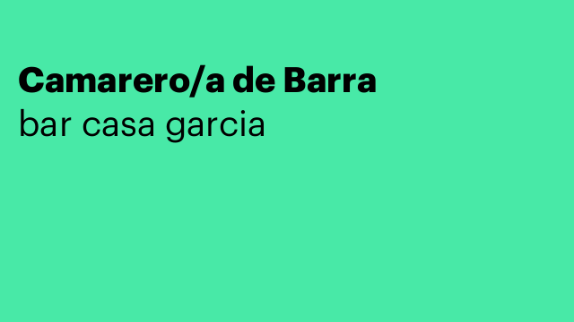 Camarero/a de Barra