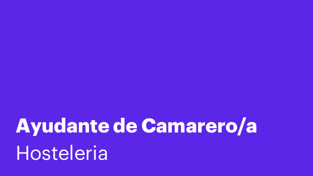 Ayudante de Camarero/a