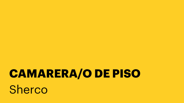 CAMARERA/O DE PISO