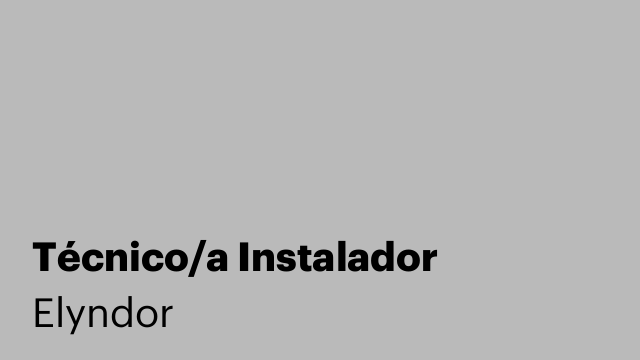 Técnico/a Instalador