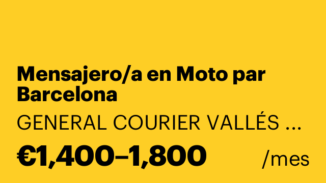 Mensajero/a en Moto par Barcelona