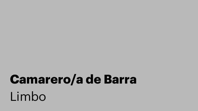 Camarero/a de Barra