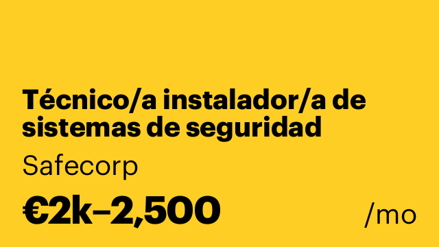 Técnico/a instalador/a de sistemas de seguridad