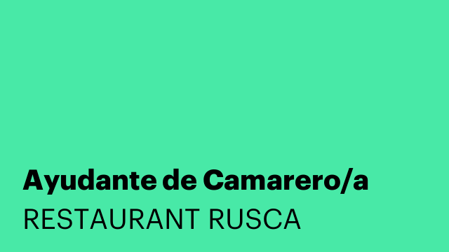 Ayudante de Camarero/a