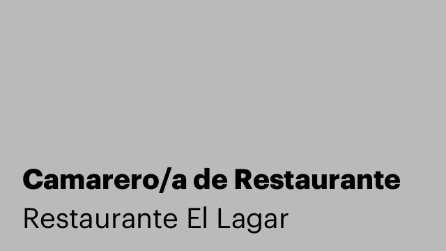 Camarero/a de Restaurante