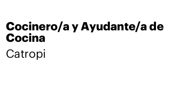 Cocinero/a y Ayudante/a de Cocina
