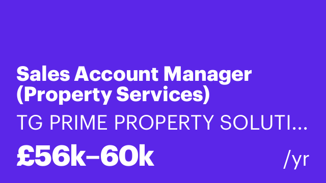 Sales Account Manager (Property Services)