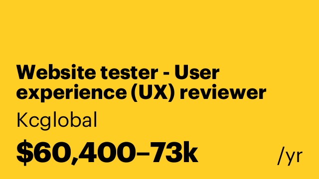 Website tester - User experience (UX) reviewer